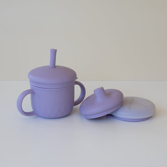 3-in-1 Stainless Steel Transition Cup + Snack Lid